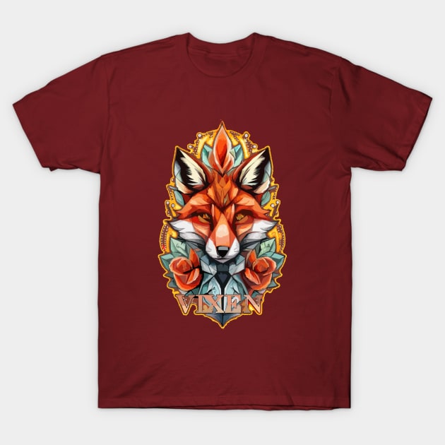 Vixen Fox Art Design T-Shirt by Vixen Games